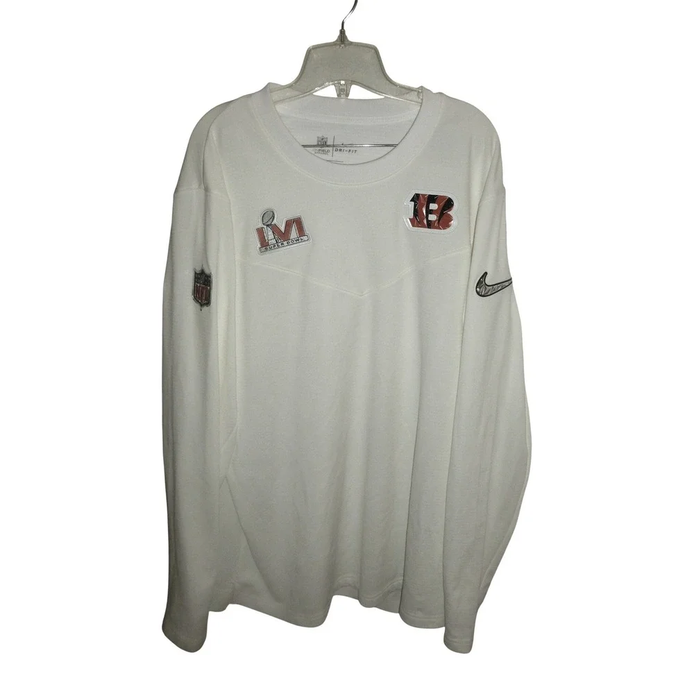 Nike Cincinnati Bengals Super Bowl LVI Dri-FIT Long Sleeve Shirt Mens XL‎